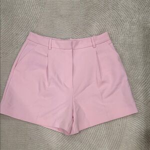 Zara Pastel Pink High-Waist Pleated Women’s Shorts